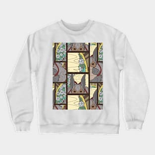 Moon Bunny Seamless Surface Pattern Crewneck Sweatshirt